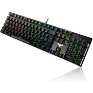 HAVIT Mechanical Gaming Keyboard 105 Keys UK Layout, Blue Switch Mechanical Wired PC Gaming Keyboard for Computer/Laptop