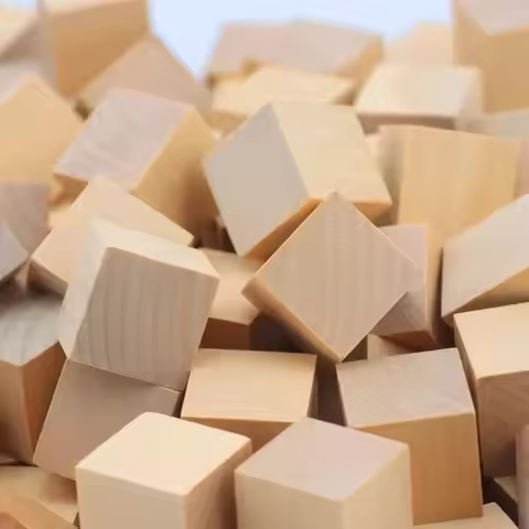 60Pcs 2.5x2.5cm Blank Wood Cubes, for Photo Cubes, Gifts & Home Decor