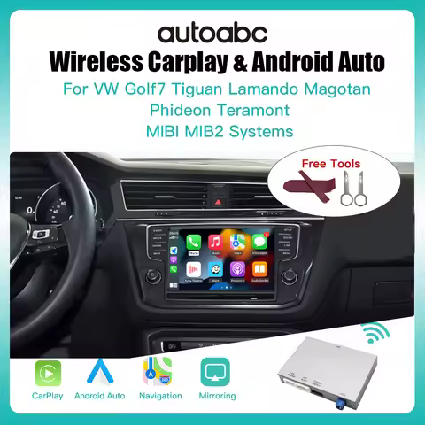 AUTOABC-Wireless Carplay Android Auto Tech Box pour VW, Volkswagen Skoda Octavia A5 Golf 7 Polo Pass