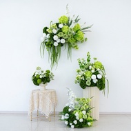 Complete White Green Floral Set Wedding Aisle Flower Ball Decor