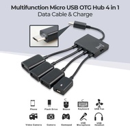 Multifunction Micro USB OTG Hub 4 in 1 Data Cable & Charge - M3H4