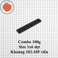 Combo of 1 ounce of flat black 1x6 bricks about 103-105 bricks