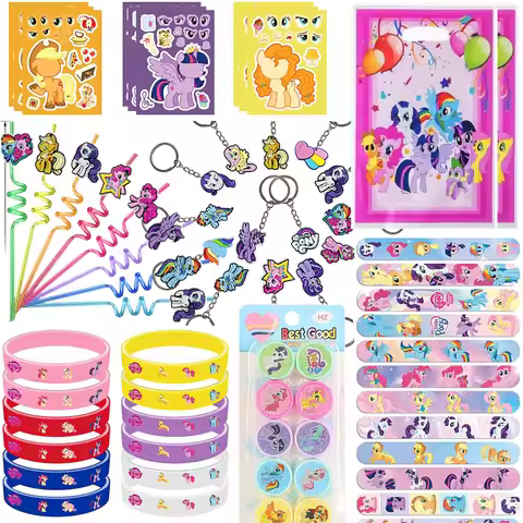 My Little Pony Birthday Party Favors Supplies Gifts Slap Bracelets for Kids Goodie Bag Gift Bag Part