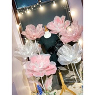 Set of 6 giant colorful flowers to decorate studios, fashion shops...