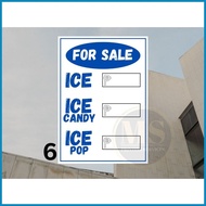Ice for Sale Ice Candy for Sale Ice Tubig for Sale Signage(Laminated Signage and Waterproof Vinyl S