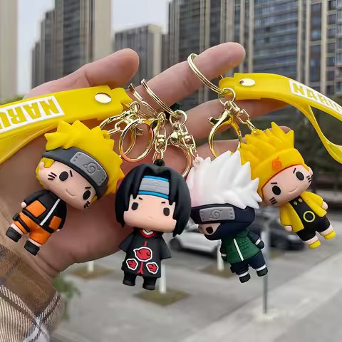 Anime Naruto Keychain Pendant Cartoon Naruto Kakashi Uchiha Itachi Key Chain Backpack Bag Car Keyrin