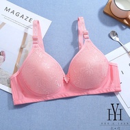 HuoYuan【Ready Stock】Wireless Bra B C Cup Big Size 36-46 Push Up Bra Thin Sponge Cotton Lining Non-wi