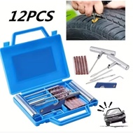 Car Tire Repair Kit with Box Tire Puncture Emergency Repair Tools Car Motorcycle Bicycle Tyre Repair