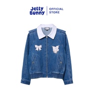 JELLY BUNNY เสื้อแจ็คเก็ตเดนิมแขนยาวปักลายการ์ตูน KUROMI รุ่น B25WGWA007