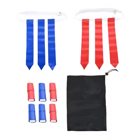 1 Set Soccer Football Player Adjustable Belts with Flags and Storage Bag Kit for Youth & Adults Capt