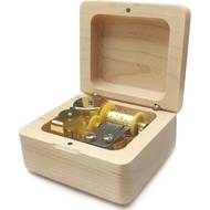 Mini Wooden Music Box 18 Note Wind Up Music Box Wooden Music Box (Maple, Song: Spirited Away-Always 