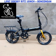 Khusus gojek/grab)Sepeda Lipat Odessy Ritz 16Inch Hi-ten stell