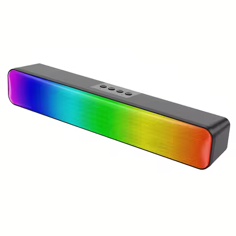 RGB Wireless Speaker Bluetooth-Compatible Portable Mini Loudspeakers with Subwoofer PC Speaker Doubl
