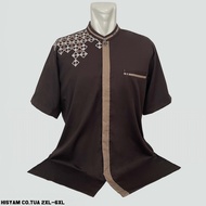 baju koko Pria big size jumbo lengan pendek hasbi 4 pilihan warna bisa COD baju koko big size jumbo