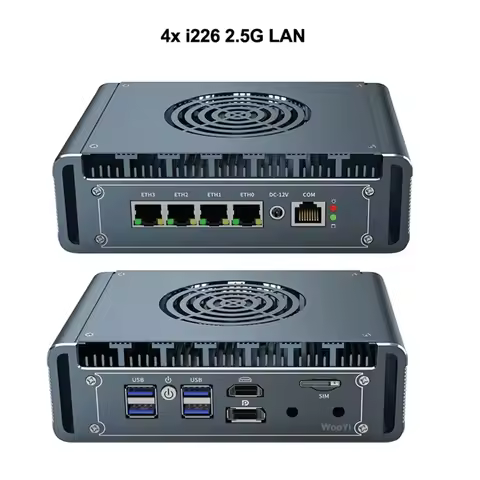 4x2.5G LAN Office Business Enterprise Mini Firewall PC Celeron 6505U/ 7505U Win10 Openwrt Ikuai Prox