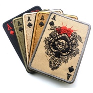 10.16 X7.24cm Velcro Badge Death Card Rectangular Patch Playing Card Armband Spade A Cloth Badge