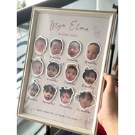 ❣️My Baby’s First Year cute 12 months 👶🏻  customize gift photo frame (A4 size)