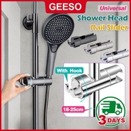 GEESO Adjustable Wall-Mounted Shower Head Rail Slider with Hook for Bathroom
