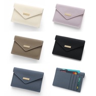 ANNA DOLLY 優雅信封式真皮多卡短夾 黑色