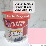 LANGSUNG KIRIM - New Cat Tembok Vinilex Bunga 955A Lady Pink Muda Dinding 5Kg Nippon -PG