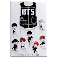 ♞BTS Cake topper set (BTS logo &amp; 7 BTS characters)