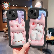 CUSTOM 3D BUNNY BLACK WAVE SOFTCASE FOR iphone X XS MAX XR 6 6S 6+ 7 7+ 8 8+ 11 12 13 14 DAPro Max