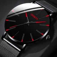 2022 Minimalist geneva Fashion Mens Watches Stainless Steel Mesh Band Luxury Business Sports Simple 