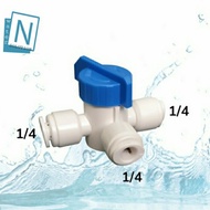 Stop Kran Ball Valve 3 Way L Type Valve, 1/4 - 1/4 - 1/4 Inch