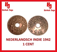 Uang Kuno Coin Nederlandsch Indie 1942 Indonesia 1 Cen Koin Kuno 