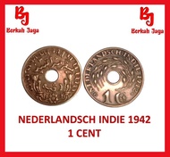 Uang Kuno Coin Nederlandsch Indie 1942 Indonesia 1 Cen Koin Kuno 