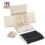 Necklace Jewelry Black pu Portable Leather Jewelry Travel Storage Roll Jewelry Storage Bag Jewelry Y
