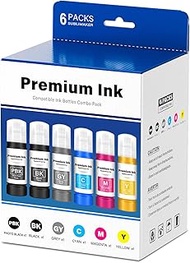 552 Ink Refill Bottles 6 Pack, T552 Ink Refill Bottles Replacement Compatible for Epson Ecotank ET-8