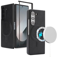 Side Sticker Magnetic Suction Plain Leather Mobile Phone Protective Back Case Suitable for Samsung G