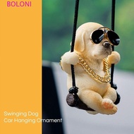 Car Interior Accessories, Bulldog Decoration Car Pendant, Delicate Resin Swing Dog ZMJV