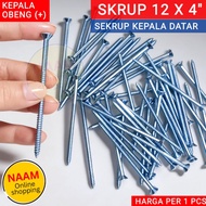 (12x4") FLAT HEAD TAPPING SCREW BOLT 12 x 4 INCH - FLAT HEAD FLAT SCREW 4 IN - SELF TAPPING SCREW FL