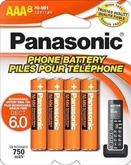 Panasonic Genuine HHR-4DPA/8BA AAA NiMH Rechargeable Batteries for DECT Cordless Phones, 8 Pack