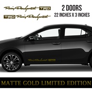 TRD Racing Development Car Sticker Matte Gold Limited Edition - Waterproof / Weatherproof Toyota