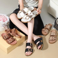 SHUTA New Ladies Slippers Double Buckle Ladies Sandals Summer Wear Casual Shoes