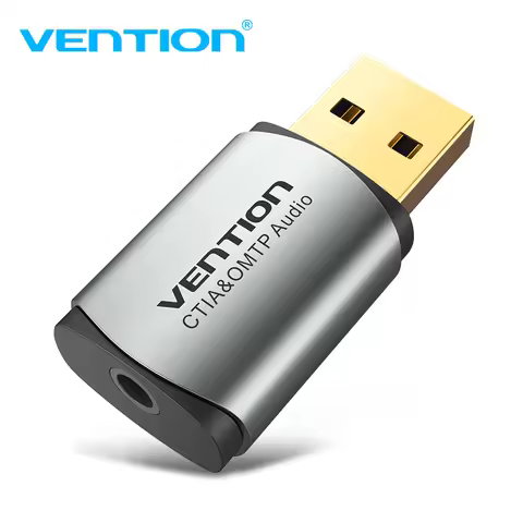 Vention USB External Sound Card 2-in-1 3.5mm USB Adapter Audio Interface for EarPods Earphone Cable 