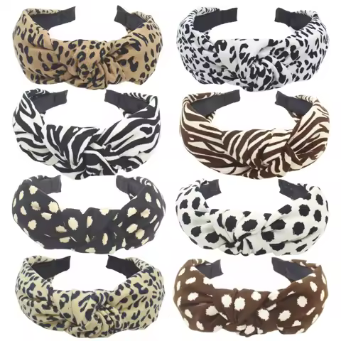 Minimalist Women Headpiece Chic Polk Dots Leopard Zebra Print Headband for Women Ladies Shopping Fac