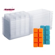 50 Packs Wax Melt Containers 8 Cavity Clear Empty Plastic Wax Melt Molds Cubes Clamshells for Tarts 