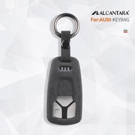 Alcantara  Car Key Case Cover Holder Key Shell Buckle For Audi Q8 A6 C8 S6 RS6 A7 S7 RS7 A3 8Y A8 D5