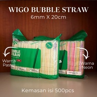 (Wholesale) 6.20 Sterile Plastic Straws Halal Pastel NeonWigos (500) Food Grade for Iced Tea Drinks
