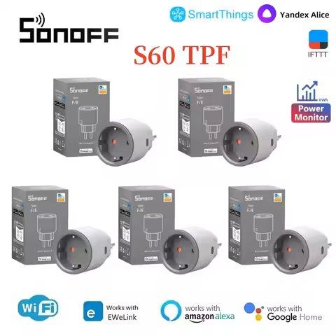 SONOFF S60 TPF IPlug WiFi Smart Plug With Energy Monitoring eWeLink Control Smart Socket Support Ale