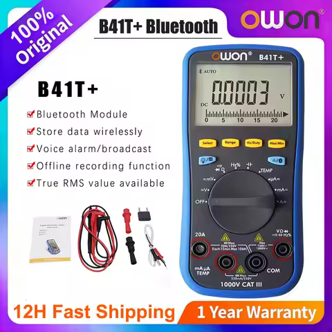 OWON B41T+ Bluetooth Digital Multimeter,Provide True RMS with Four and a Half Digits 3 in 1 Support 