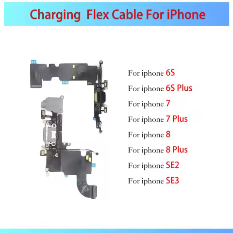 Original For iPhone 6S / 7/ 8 Plus SE2 SE3 Charging Port Flex USB Charger Dock Connector Mic Cable M