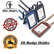 Double Buckle Leather ID Card Sleeve Multi Card Sleeve Working Card Sleeve Lanyard Multifunctional