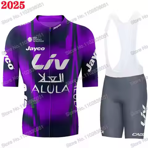 Liv Jayco Alula Team 2025 Cycling Jersey Set Summer Clothing TDF Women Road Bike Shirts Top Suit Bic