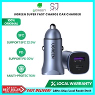 UGREEN PD30W SCP22.5W Car Charger Dual Port Fast Charging 30W 22.5W For Phone Samsung Huawei Xiaomi