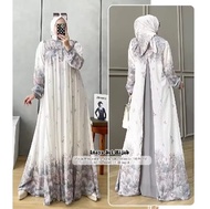 READY INAYA SET HIJAB GAMIS KONDANGAN DRESS PESTA GAMIS 2024 BAHAN CERUTY FULL FURING HIJAB SEGI EMP